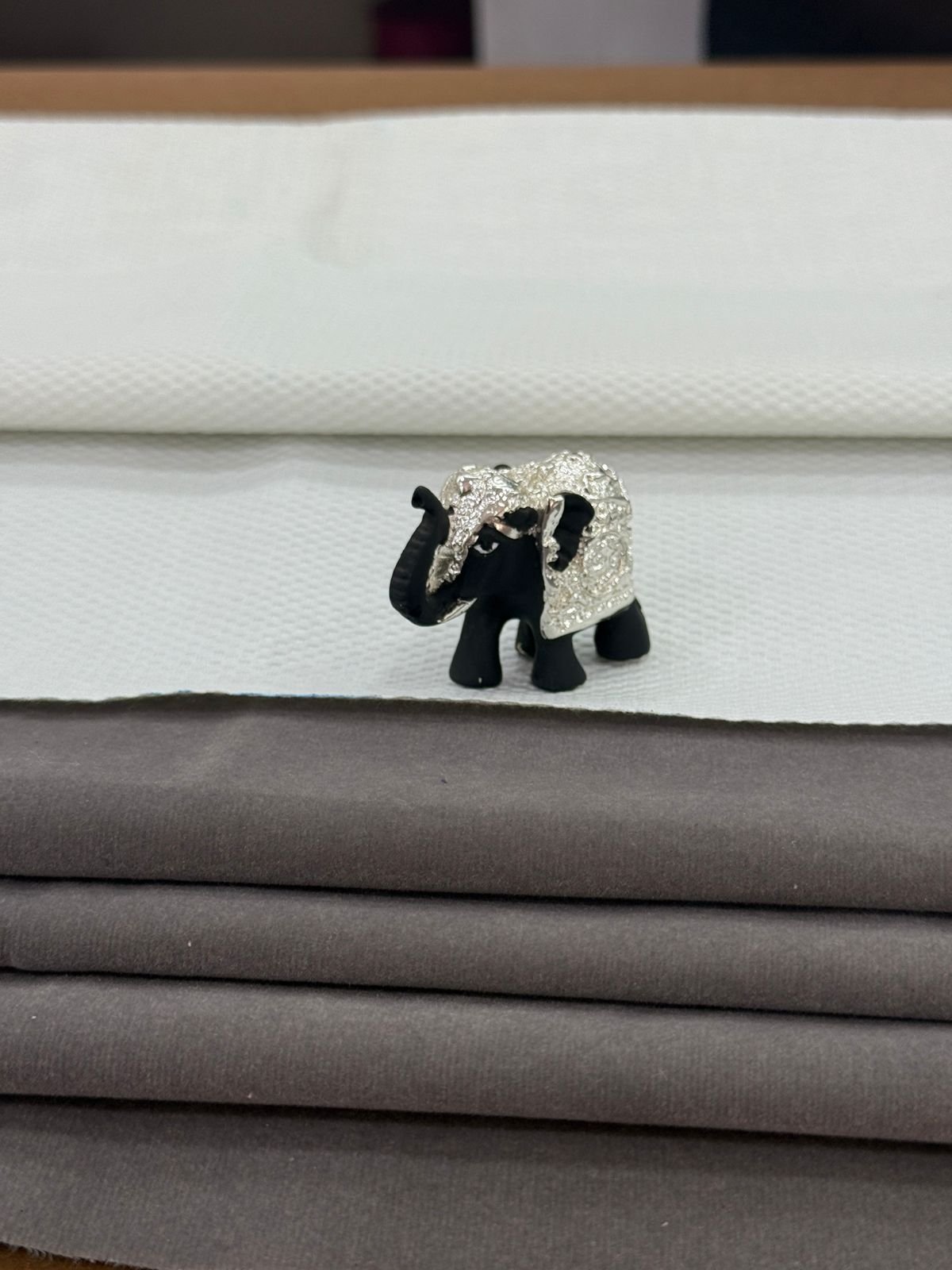 Elegant Wax Black Elephant Showpiece